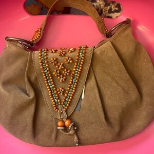 NWOT Brown Suede Handbag